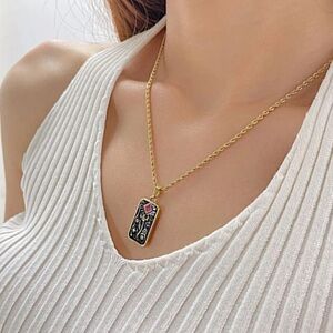 DAINTY 💋💋 Sun Moon Charm Necklace Gold Plated Steel Dainty